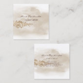 メイクアップアーティストウォーターカラータン金ゴールドグリッター雲 スクエア名刺 (正面/裏面)