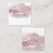 メイクアップアーティストウォーターカラーピンクグリッター抽象芸術 スクエア名刺 (正面/裏面)