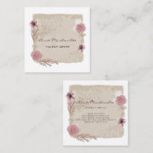 メイクアップアーティストウォーターカラーボホフローラ スクエア名刺 (正面/裏面)