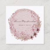 メイクアップアーティストウォーターカラーボホーラウンドフローラ スクエア名刺 (正面)