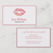 メイクアップアーティストウォーターカラーリップ美しいサロン 名刺 (正面/裏面)