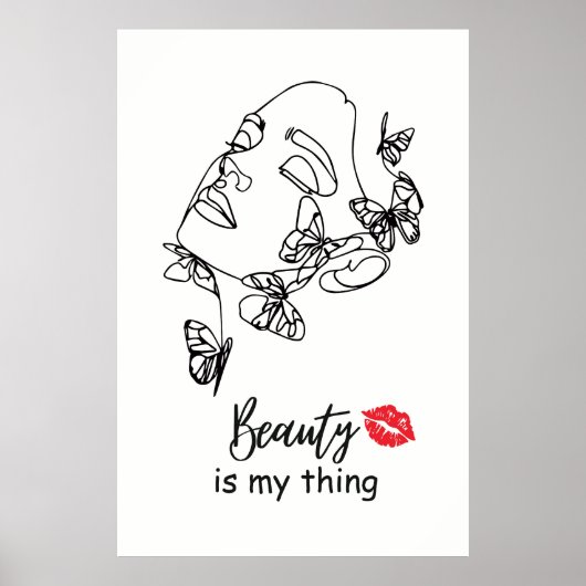 メイクアップアーティストウォールアートビューティシャン美しいサロン ポスター (正面)
