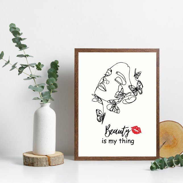 メイクアップアーティストウォールアートフェミニンビューティシャンプリント メタルプリント (クリエイターアップロード済み)