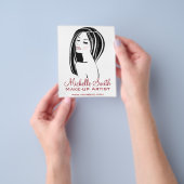メイクアップアーティストウーマン顔長まつげブランディング チラシ (手)
