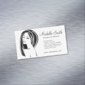 メイクアップアーティストウーマン顔長まつげブランディング マグネット名刺 (インサイチュ)