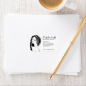 メイクアップアーティストウーマン顔長まつげブランディング ラベル (インサイチュ)