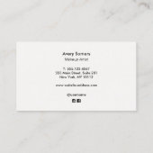 メイクアップアーティストエレガントエンボスフェイクロゼットブラック 名刺 (裏面)