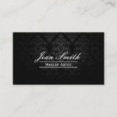 メイクアップアーティストエレガントダークダマスク 名刺 (正面)