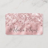 メイクアップアーティストエレガントバラ金ゴールドグリッタースパークリー 名刺 (正面)