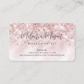 メイクアップアーティストエレガントバラ金ゴールドグリッタースパークリー 名刺 (裏面)