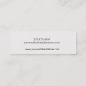 メイクアップアーティストエレガントフェイクエンボスブラック スキニー名刺 (裏面)