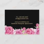 メイクアップアーティストエレガントフローララグジュアリー美しいサロン 名刺 (裏面)