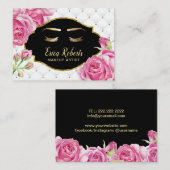メイクアップアーティストエレガントフローララグジュアリー美しいサロン 名刺 (正面/裏面)
