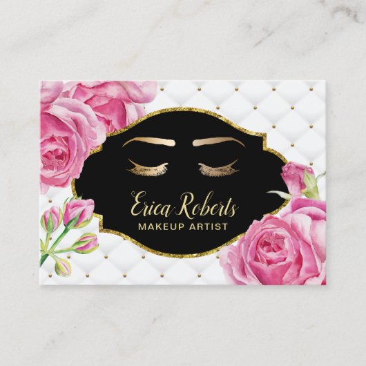メイクアップアーティストエレガントフローララグジュアリー美しいサロン 名刺 (正面)