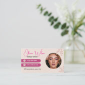 メイクアップアーティストエレガントミニマル写真付 名刺 (スタンド正面)