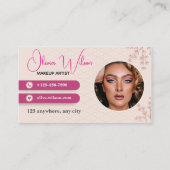 メイクアップアーティストエレガントミニマル写真付 名刺 (正面)