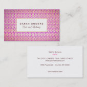 メイクアップアーティストエレガント金ゴールドマゼンタピンクパターン 名刺 (正面/裏面)