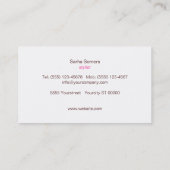 メイクアップアーティストエレガント金ゴールドマゼンタピンクパターン 名刺 (裏面)