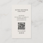 メイクアップアーティストカスタムロゴの写真 名刺 (裏面)