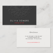 メイクアップアーティストカッコいいフェイクエンボスブラック 名刺 (正面/裏面)