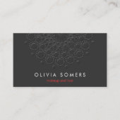 メイクアップアーティストカッコいいフェイクエンボスブラック 名刺 (正面)