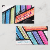 メイクアップアーティストカラフルアイシャドパレット 名刺 (正面/裏面)