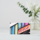 メイクアップアーティストカラフルアイシャドパレット 名刺 (スタンド正面)