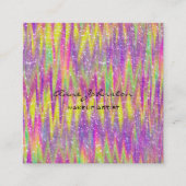 メイクアップアーティストカラフルグリッターと輝き スクエア名刺 (正面)