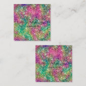 メイクアップアーティストカラフルグリッターグラム スクエア名刺 (正面/裏面)