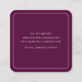 メイクアップアーティストカラフルモダンスタイリッシュタイポグラフィ スクエア名刺 (裏面)