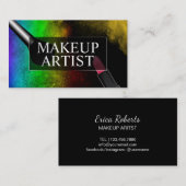 メイクアップアーティストカラフルレインボーパウダー美しいサロン 名刺 (正面/裏面)