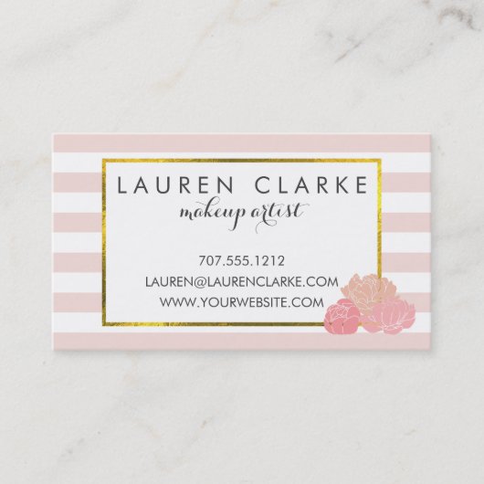 メイクアップアーティストカード |ゴージャスな両面 名刺 (正面)