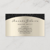 メイクアップアーティストキスリップグリッターアイボリーベージュブラック 名刺 (裏面)