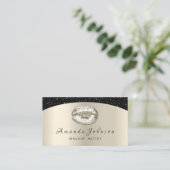 メイクアップアーティストキスリップグリッターアイボリーベージュブラック 名刺 (スタンド正面)