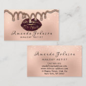 メイクアップアーティストキスリップグリッターバラ金ゴールドドリップ 名刺 (正面/裏面)