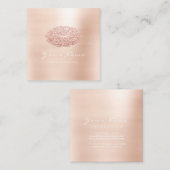 メイクアップアーティストキスリップグリッターピンクスクエア スクエア名刺 (正面/裏面)
