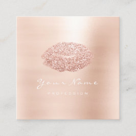 メイクアップアーティストキスリップグリッターピンクスクエア スクエア名刺