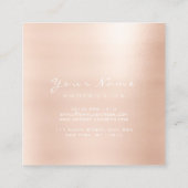 メイクアップアーティストキスリップグリッターピンクスクエア スクエア名刺 (裏面)