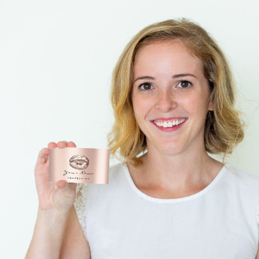 メイクアップアーティストキスリップバラピンク美しい手術 名刺