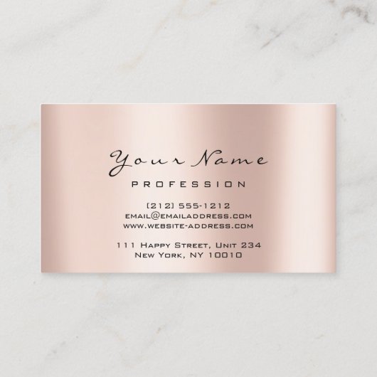 メイクアップアーティストキスリップバラピンク美しい手術 名刺 (裏面)