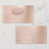 メイクアップアーティストキスリップバラ金ゴールドグリッターピンク 名刺 (正面/裏面)