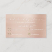 メイクアップアーティストキスリップバラ金ゴールドグリッターピンク 名刺 (裏面)