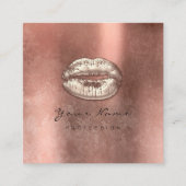 メイクアップアーティストキスリップバラ金ゴールドスクエアグランジ スクエア名刺 (正面)