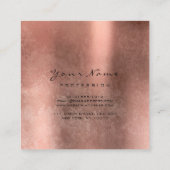 メイクアップアーティストキスリップバラ金ゴールドスクエアグランジ スクエア名刺 (裏面)