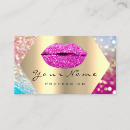 メイクアップアーティストキスLIPSピンクLUXホログラフィック 名刺