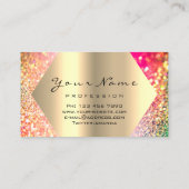 メイクアップアーティストキスLIPS赤ラックスホログラフ金ゴールド 名刺 (裏面)