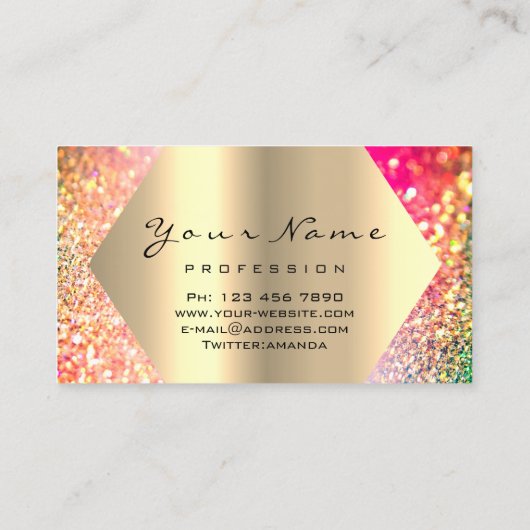 メイクアップアーティストキスLIPS赤ラックスホログラフ金ゴールド 名刺 (裏面)