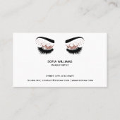 メイクアップアーティストクラウンラッシュ美しいサロン拡張 名刺 (裏面)