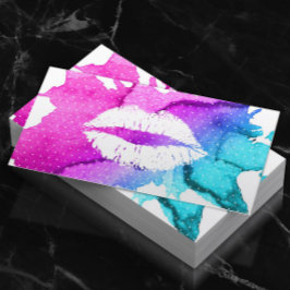 メイクアップアーティストクラシー水のカラーリップモダン 名刺