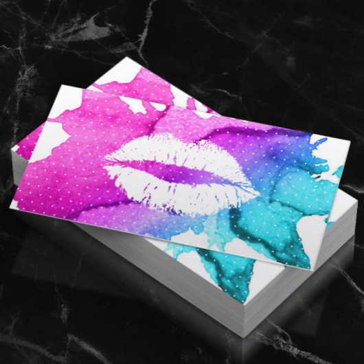 メイクアップアーティストクラシー水のカラーリップモダン 名刺